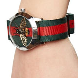 Gucci Le Marche des Merveilles Red & Green Dial Red & Green Nylon Strap Unisex Watch - YA1264060 Buy Now By Gucci