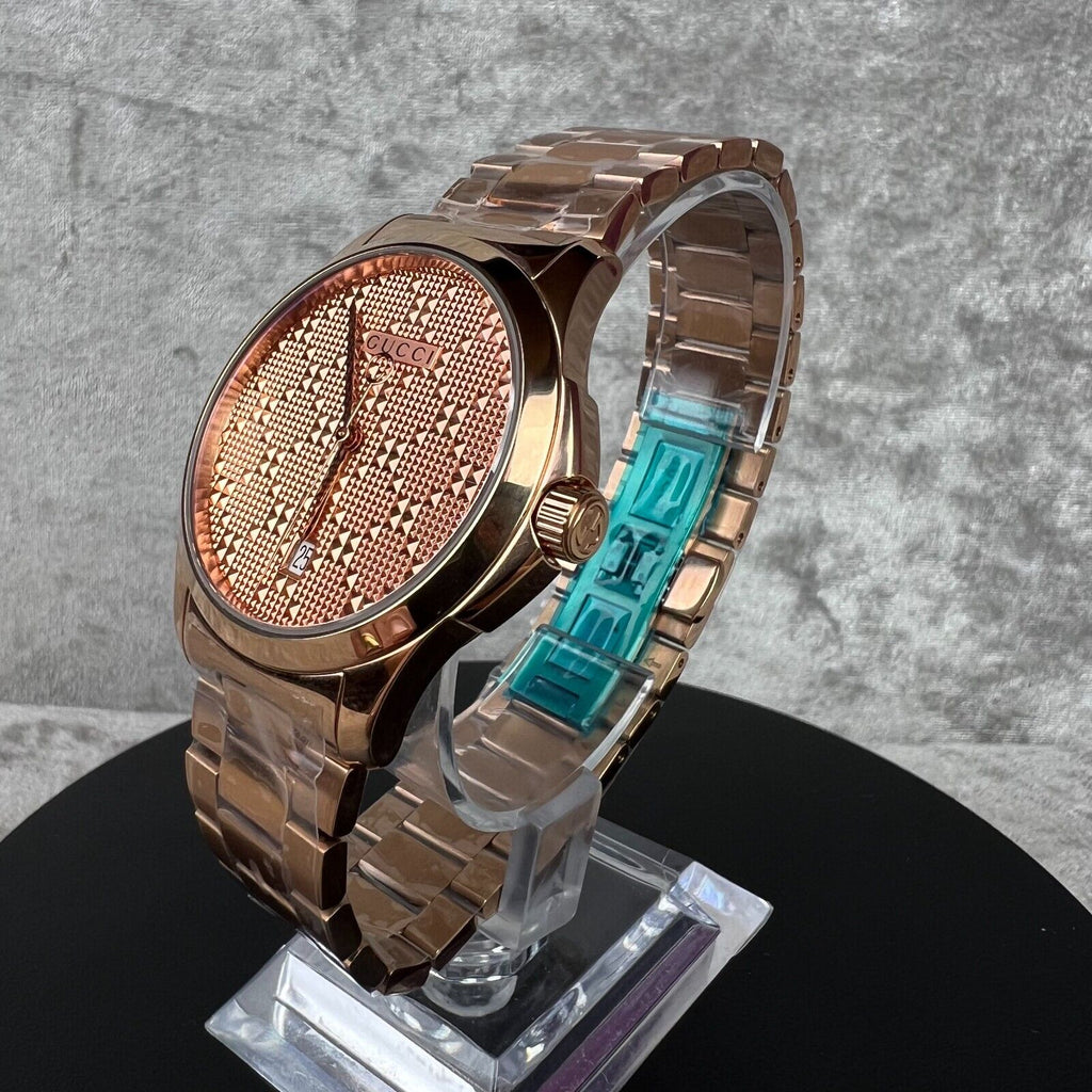 Gucci G Timeless Quartz Gold Dial Gold Steel Strap Watch For Women - YA126482 Buy Now By Gucci