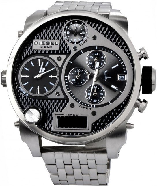 Diesel Mr Daddy 1.0 Black Dial Stainless Steel Stainless Watch For Men - DZ7221 Buy Now By Diesel