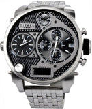 Diesel Mr Daddy 1.0 Black Dial Stainless Steel Stainless Watch For Men - DZ7221 Buy Now By Diesel