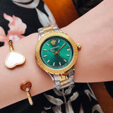 Versace Hellenyium Quartz Green Dial Silver Steel Strap Watch For Men - VEVK00420 Buy Now By Versace