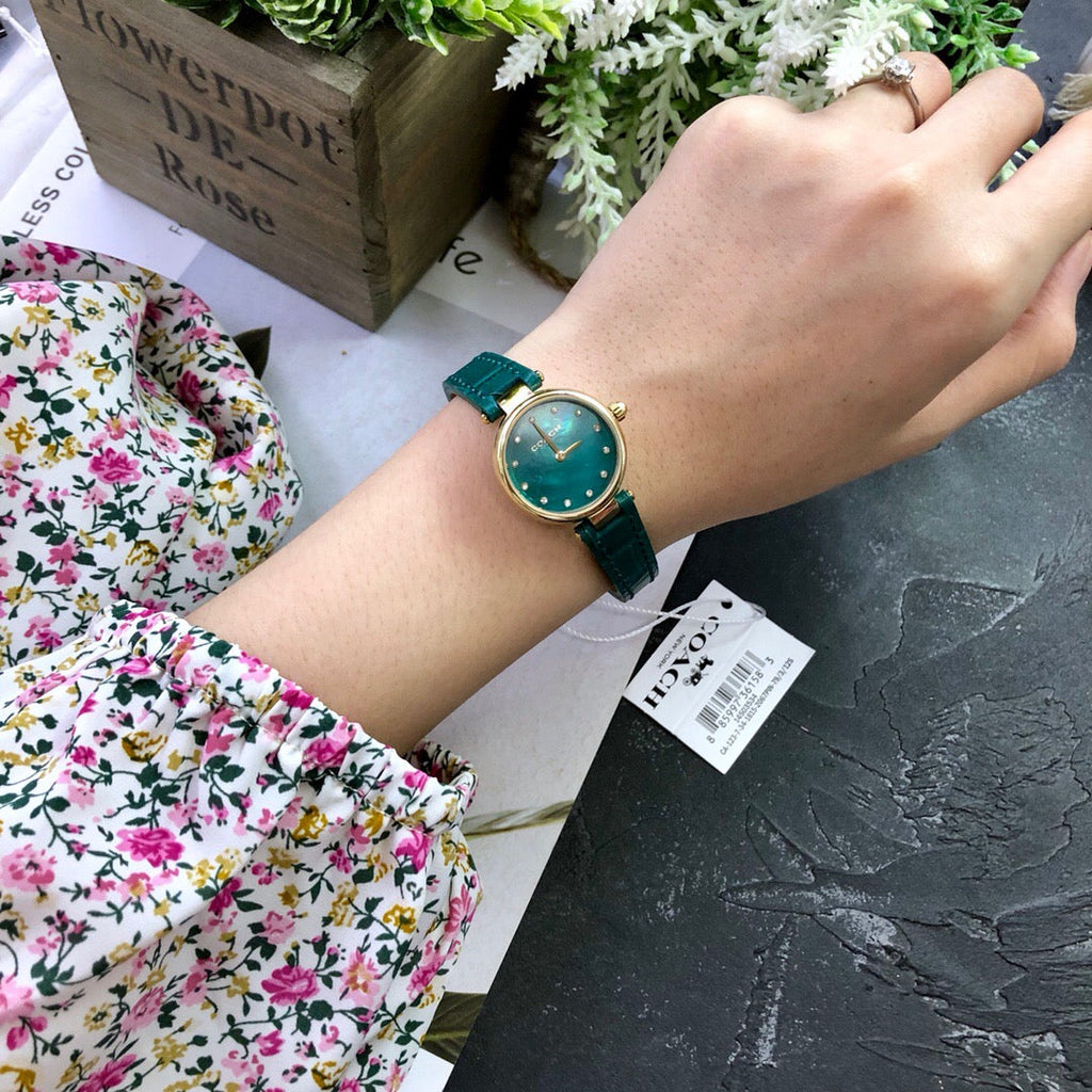 Coach Park Analog Green Dial Green Leather Strap Watch for Women - 14503534 Buy Now By Coach