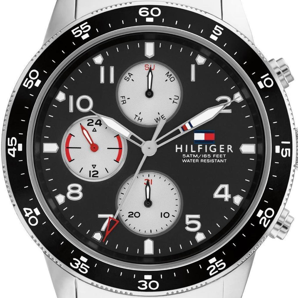 Tommy Hilfiger Jimmy Multifunction Black Dial Silver Steel Strap Watch For Men - 1791950 Buy Now By Tommy Hilfiger