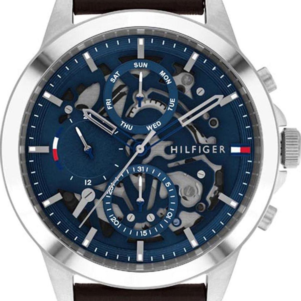 Tommy Hilfiger Henry Chronograph Blue Dial Brown Leather Strap Watch For Men -1710476 Buy Now By Tommy Hilfiger
