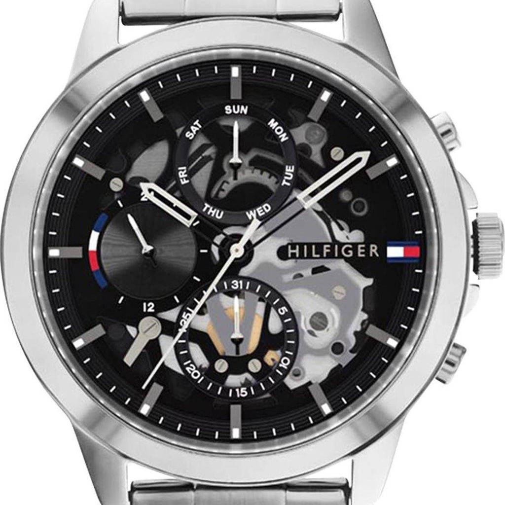 Tommy Hilfiger Henry Chronograph Black Dial Silver Steel Strap Watch For Men - 1710477 Buy Now By Tommy Hilfiger