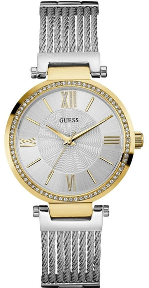Guess Soho Diamonds Silver Dial Silver Mesh Bracelet Watch for Women - W0638L7 Buy Now By Guess