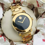 Movado Bold Black Dial Gold Steel Strap Unisex Watch - 3600397 Buy Now By Movado
