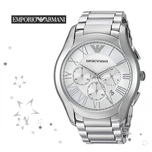 Emporio Armani Valente Chronograph Silver Dial Silver Steel Strap Watch For Men - AR11081 Buy Now By Emporio Armani