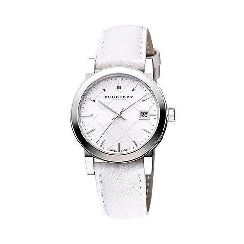 Burberry The City White Dial White Leather Strap Watch for Women - BU9128 Buy Now By Burberry