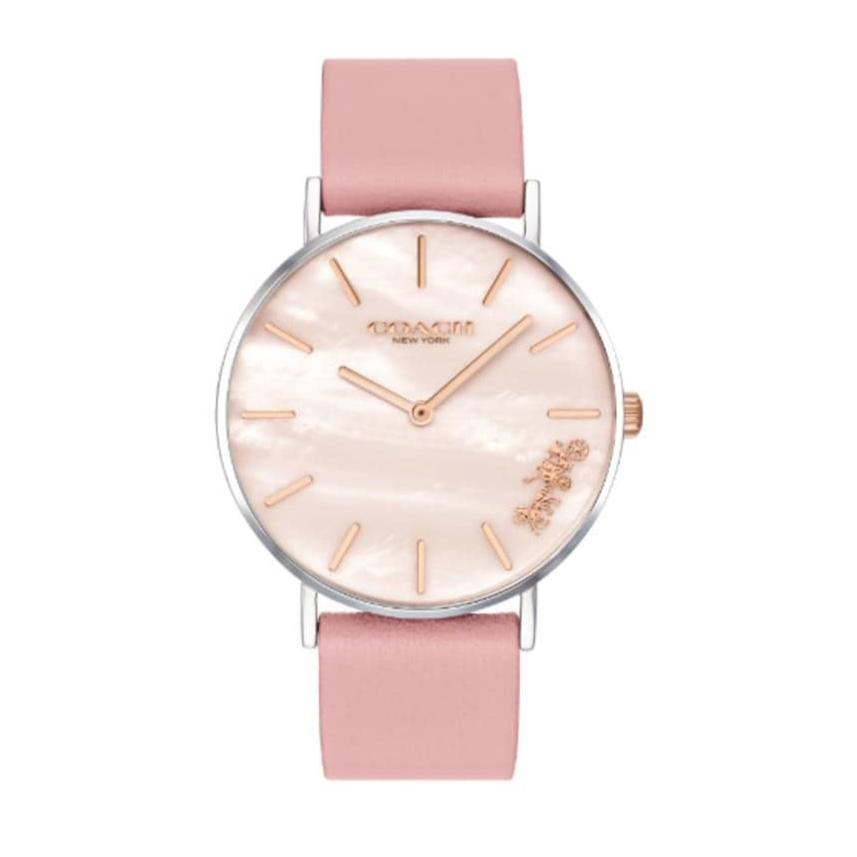 Coach Perry Mother of Pearl Pink Dial Pink Leather Strap Watch for Women - 14503244 Buy Now By Coach
