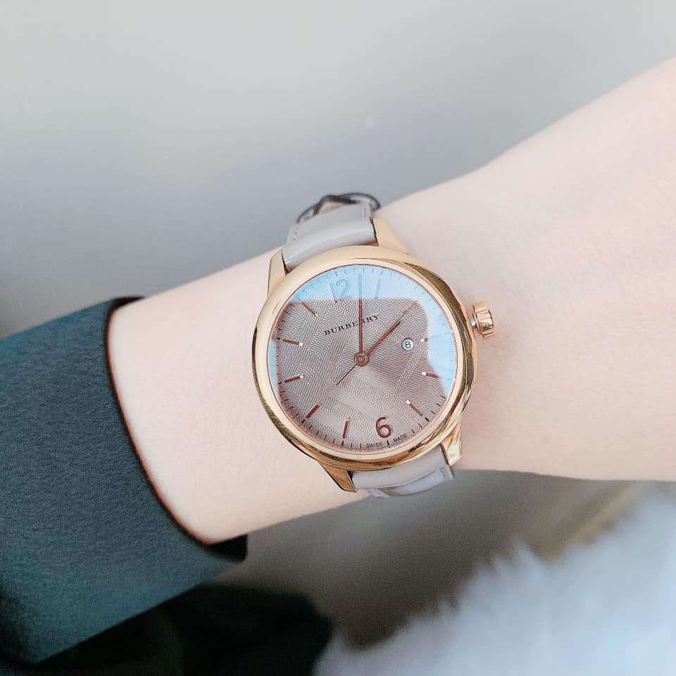 Burberry The Classic Quartz Grey Dial Grey Leather Strap Watch For Women - BU10119 Buy Now By Burberry