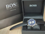 Hugo Boss Jet Blue Dial Black Leather Strap Watch for Men - 1513283 Buy Now By Hugo Boss