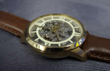 Fossil Townsman Automatic Skeleton Gold Dial Brown Leather Strap Watch for Men - ME3043 Buy Now By Fossil