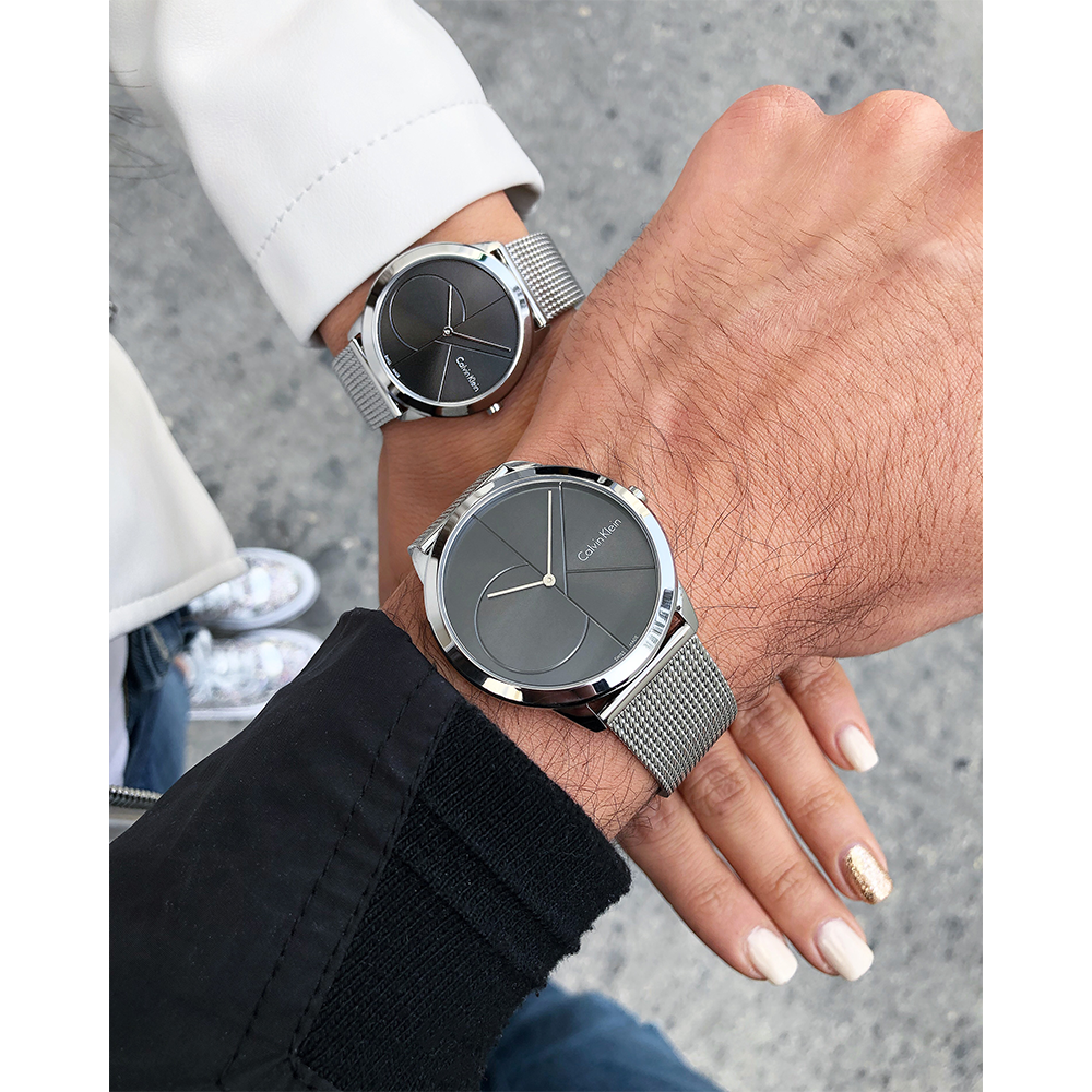 Calvin Klein Minimal Grey Dial Silver Mesh Bracelet Watch for Men - K3M211Y3 Buy Now By Calvin Klein