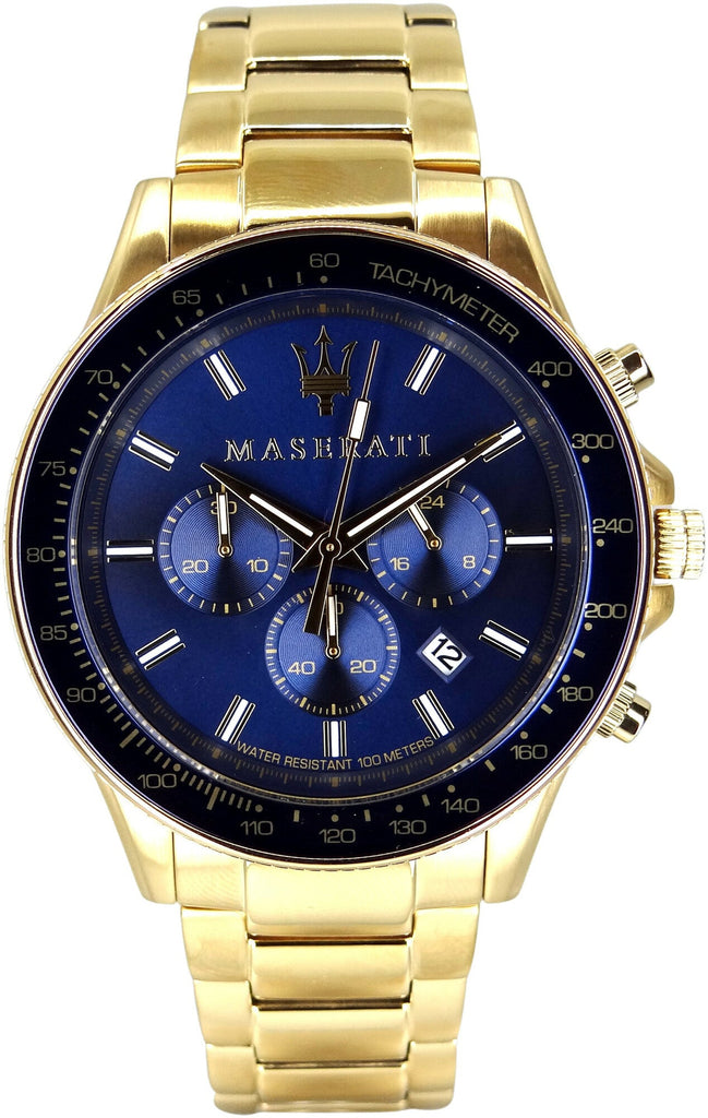 Maserati SFIDA Analog Blue Dial Gold Stainless Steel Watch For Men - R8873640008 Buy Now By Maserati