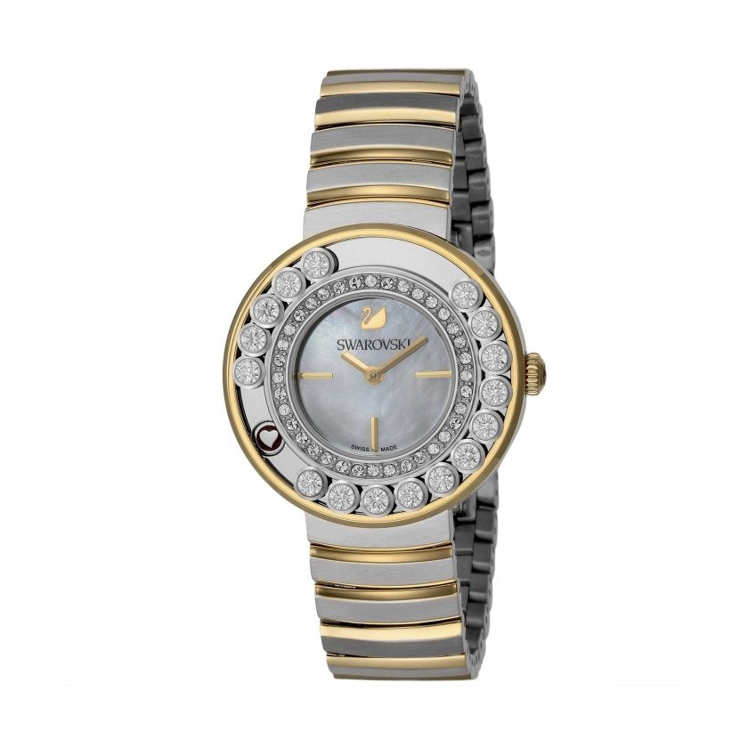 Swarovski Lovely Crystals Mother of Pearl Dial Two Tone Steel Strap Watch for Women - 1187022 Buy Now By Swarovski