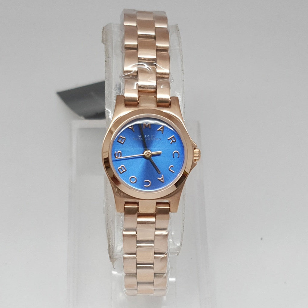 Marc Jacobs Henry Dinky Blue Dial Rose Gold Steel Strap Watch for Women - MBM3204 Buy Now By Marc Jacobs