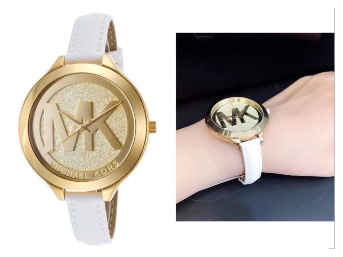 Michael Kors Slim Runway Quartz Gold Dial White Leather Strap Watch For Women - MK2389 Buy Now By Michael Kors
