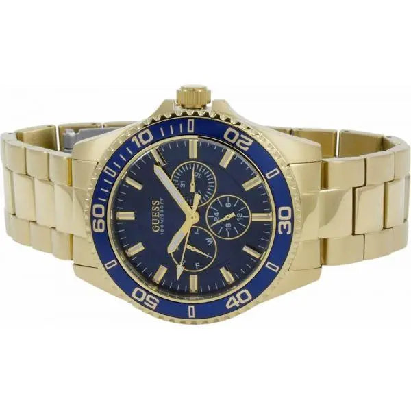 Guess Chaser Multifunction Blue Dial Gold Steel Strap Watch for Men - W0172G5 Buy Now By Guess