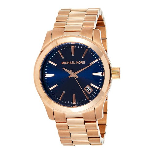 Michael Kors Runway Blue Dial Rose Gold Stainless Steel Strap Watch for Women - MK7065 Buy Now By Michael Kors