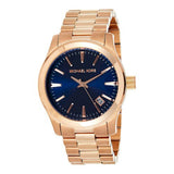 Michael Kors Runway Blue Dial Rose Gold Stainless Steel Strap Watch for Women - MK7065 Buy Now By Michael Kors
