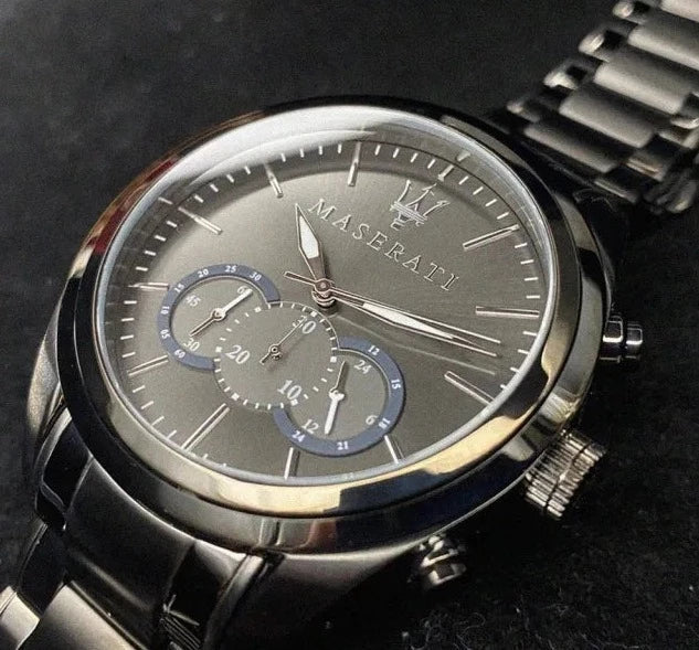 Maserati Traguardo Gun Metal Dial Grey Steel Strap Watch For Men - R8873612002 Buy Now By Maserati