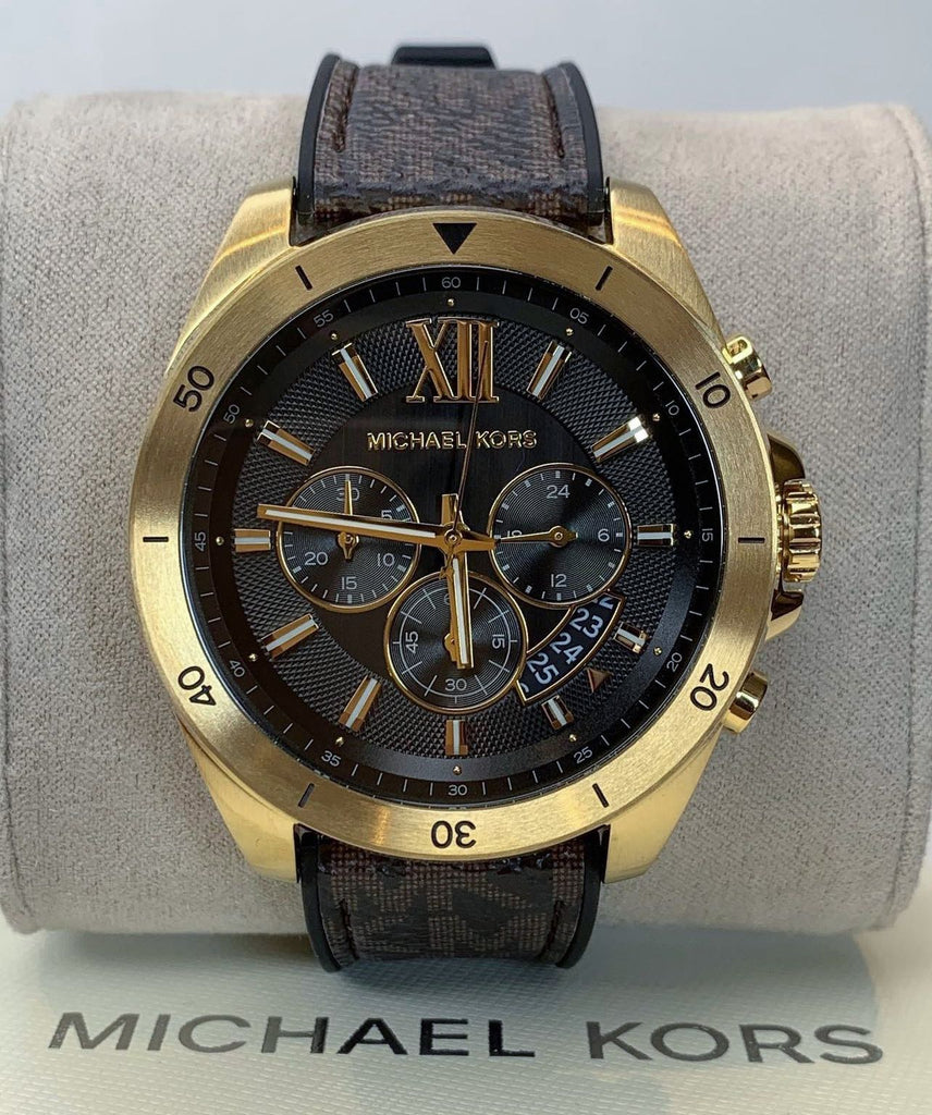 Michael Kors Brecken Chronograph Black Dial Brown Leather Strap Watch For Men - MK8849 Buy Now By Michael Kors