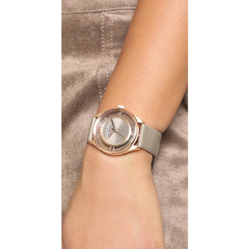 Marc Jacobs Tether Grey Dial Grey Leather Strap Watch for Women - MBM1375 Buy Now By Marc Jacobs