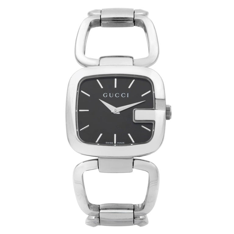 Gucci G Gucci Black Dial Silver Steel Strap Watch For Women - YA125407 Buy Now By Gucci