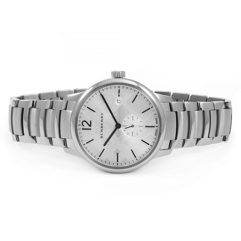 Burberry The Classic Silver Dial Silver Steel Strap Watch for Men - BU10004 Buy Now By Burberry