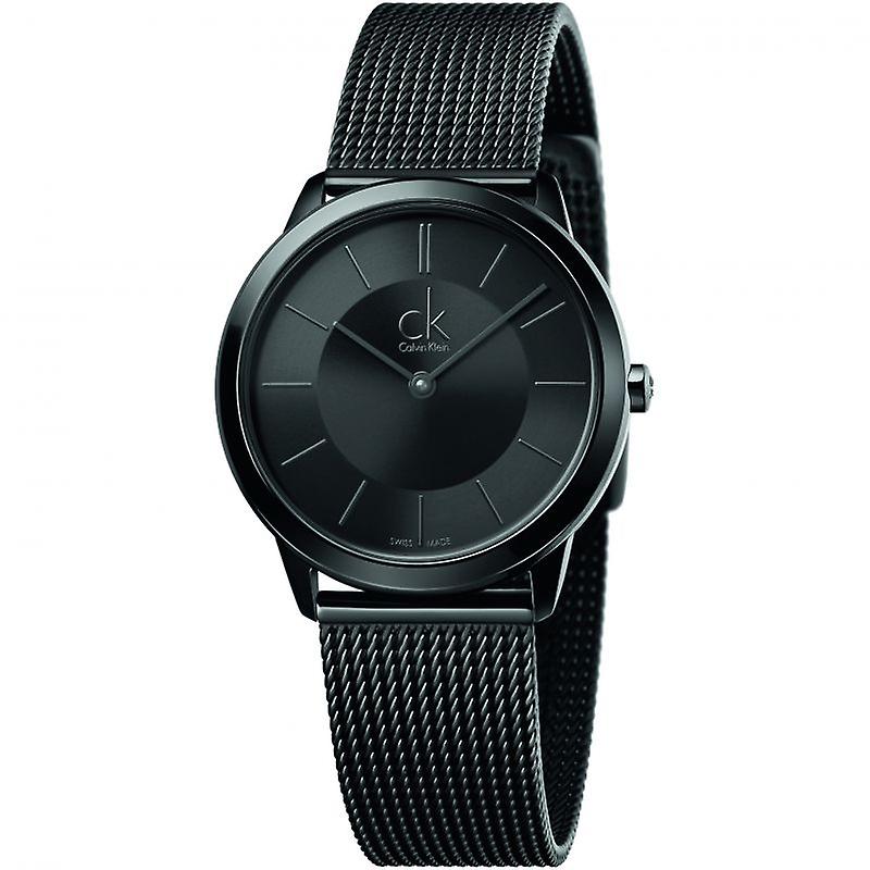 Calvin Klein Minimal Black Dial Black Mesh Bracelet Watch for Men - K3M224B1 Buy Now By Calvin Klein
