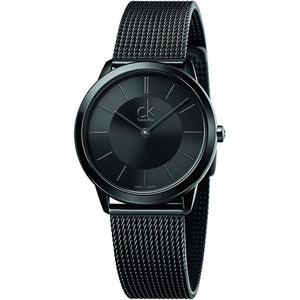Calvin Klein Minimal Black Dial Black Mesh Bracelet Watch for Men - K3M224B1 Buy Now By Calvin Klein