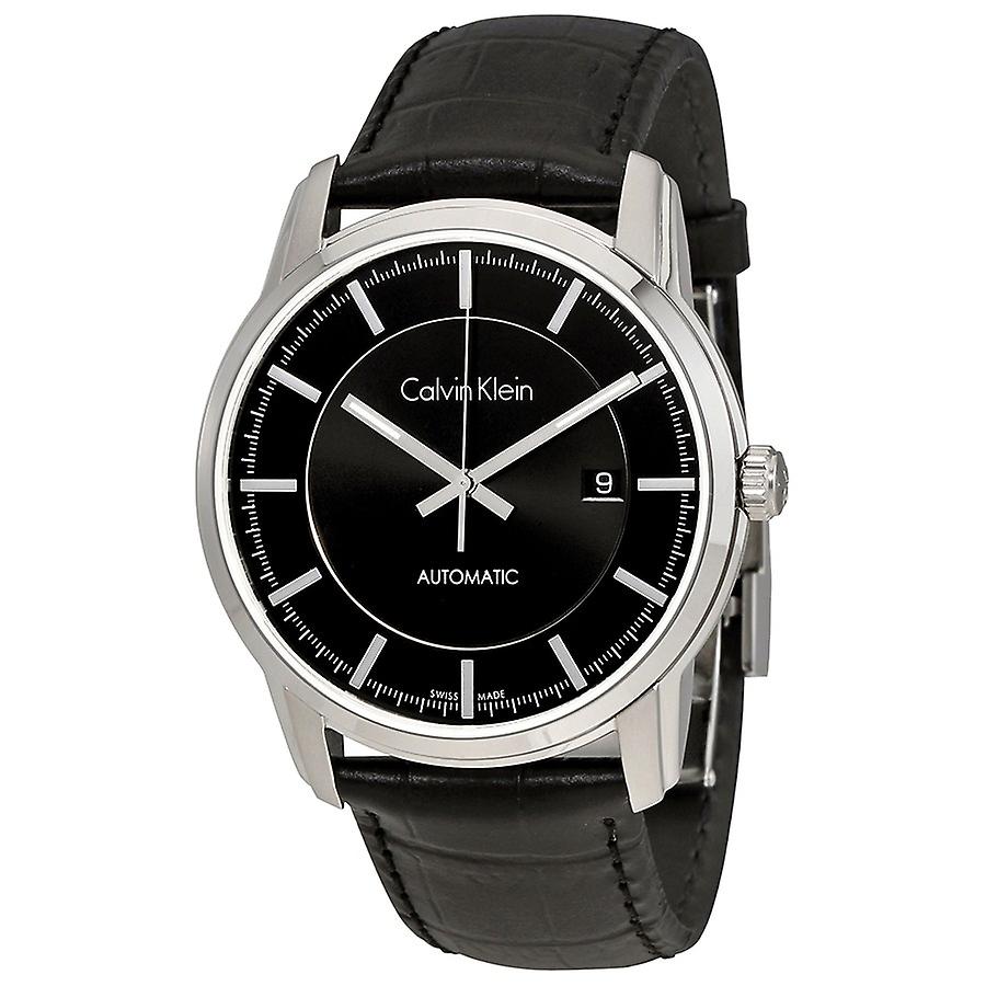 Calvin Klein Infinity Automatic Black Dial Black Leather Strap Watch for Men - K5S341C1 Buy Now By Calvin Klein