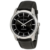 Calvin Klein Infinity Automatic Black Dial Black Leather Strap Watch for Men - K5S341C1 Buy Now By Calvin Klein