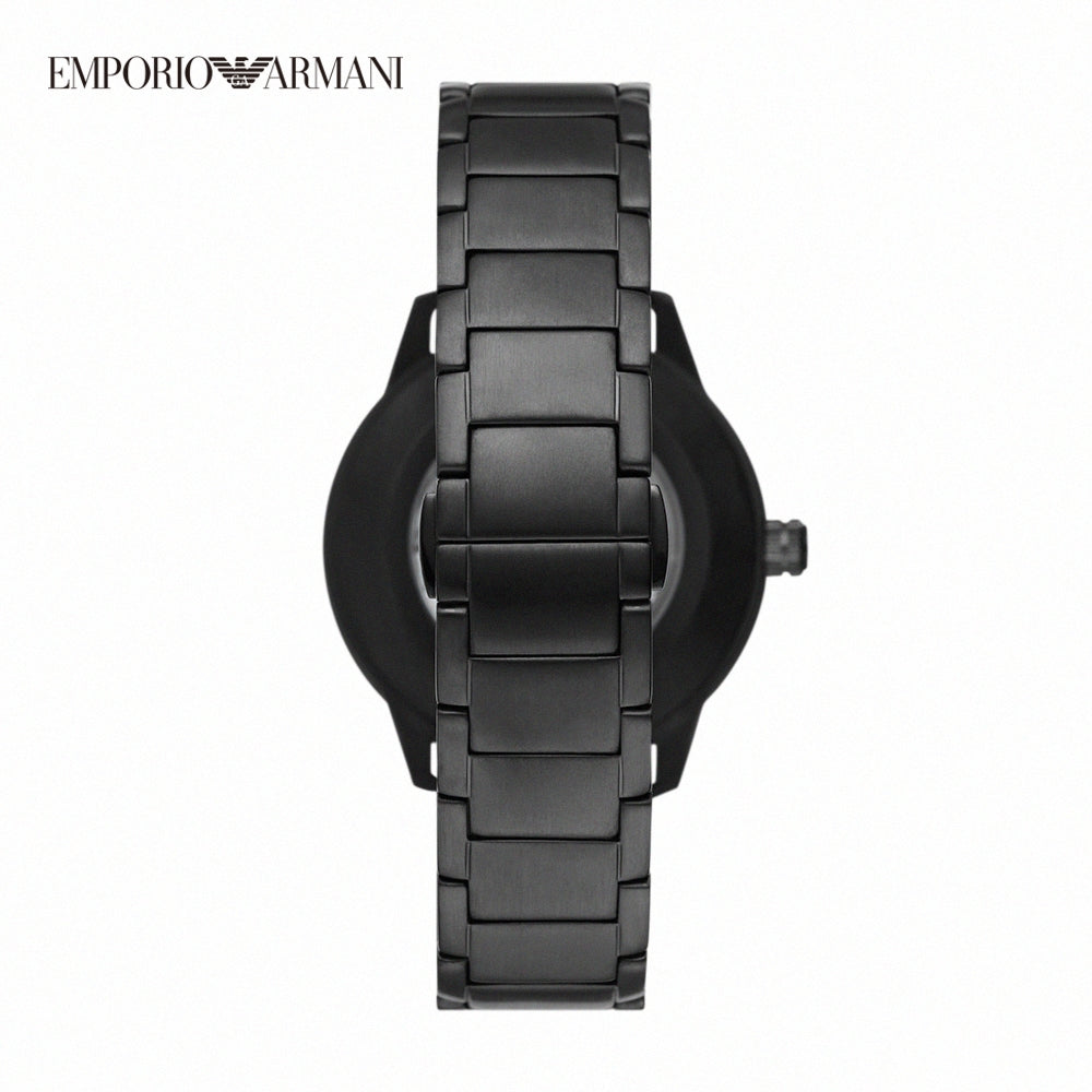Emporio Armani Meccanico Automatic Black Dial Black Steel Strap Watch For Men - AR60054 Buy Now By Emporio Armani