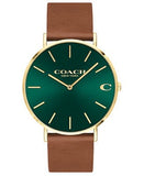 Coach Charles Green Dial Brown Leather Strap Watch for Men - 14602435 Buy Now By Coach