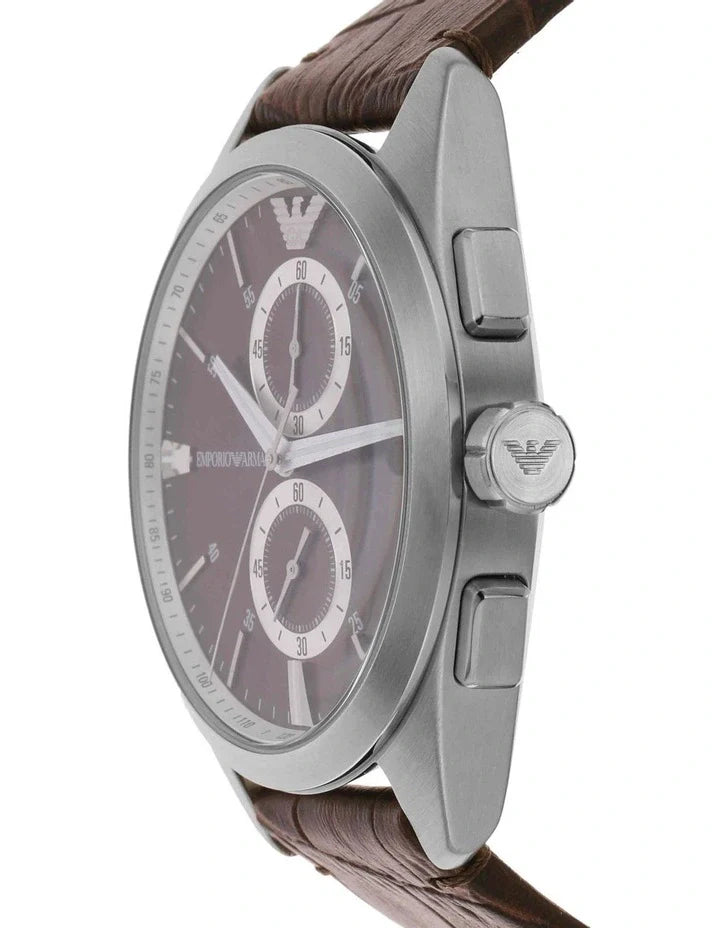Emporio Armani Claudio Chronograph Brown Dial Brown Leather Strap Watch For Men - AR11482 Buy Now By Emporio Armani