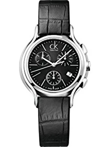 Calvin Klein Skirt Chronograph Black Dial Black Leather Strap Watch for Men - K2U291C1 Buy Now By Calvin Klein