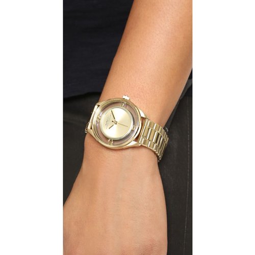 Marc Jacobs Marc Tether Transparent Gold Dial Gold Steel Strap Watch for Women - MBM3413 Buy Now By Marc Jacobs