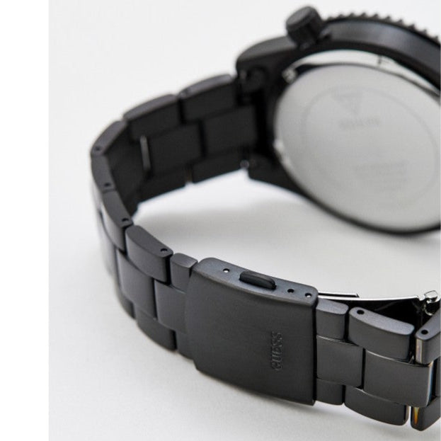 Guess Axel Multifunction Black Dial Black Steel Strap Watch For Men - GW0488G3 Buy Now By Guess