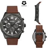 Fossil Brox Multifunction Grey Dial Brown Leather Strap Watch for Men - BQ2800 Buy Now By Fossil