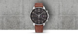 Tommy Hilfiger West Chronograph Grey Dial Brown Leather Strap Watch For Men - 1791710 Buy Now By Tommy Hilfiger