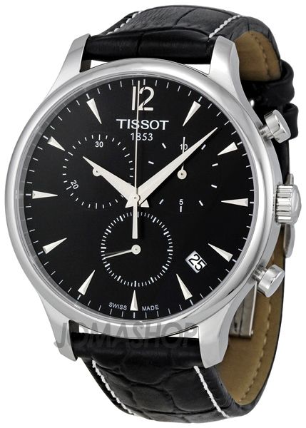 Tissot T Classic Tradition Chronograph Black Dial Black Leather Strap Watch For Men - T063.617.16.057.00 Buy Now By Tissot