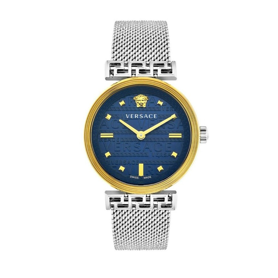 Versace Meander Blue Dial Silver Mesh Bracelet Watch for Women - VELW00520 Buy Now By Versace