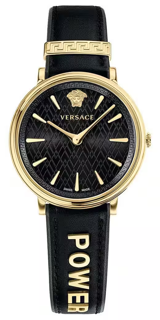 Versace V Circulus Quartz Black Dial Black Leather Strap Watch for Women - VBP12017 Buy Now By Versace