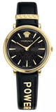Versace V Circulus Quartz Black Dial Black Leather Strap Watch for Women - VBP12017 Buy Now By Versace
