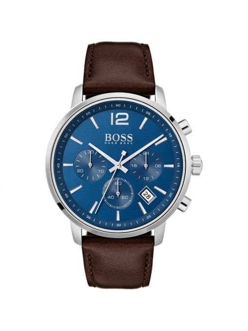 Hugo Boss Attitude Blue Dial Brown Leather Strap Watch for Men - 1513606 Buy Now By Hugo Boss