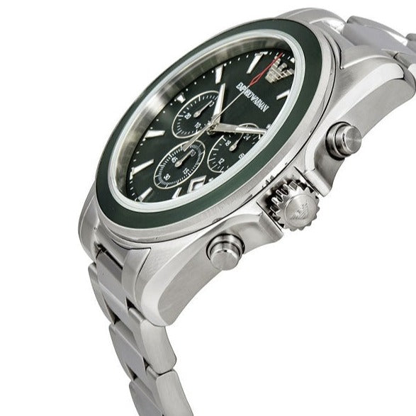 Emporio Armani Sportivo Chronograph Blue Dial Silver Steel Strap Watch For Men - AR6090 Buy Now By Emporio Armani