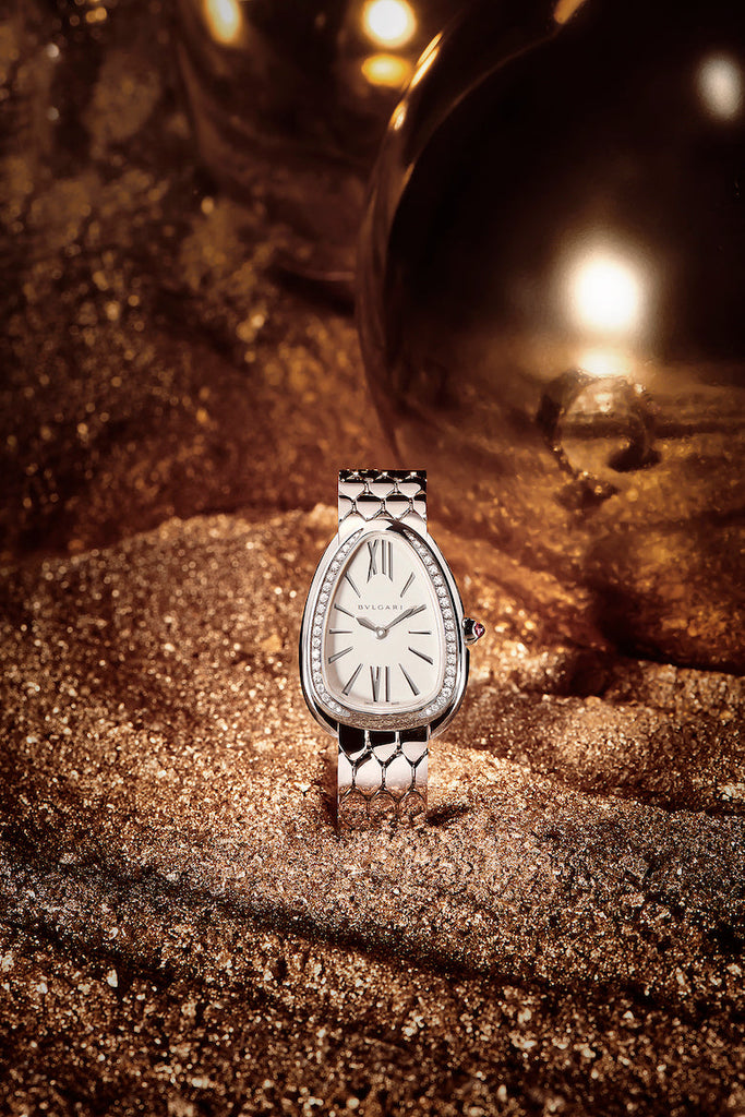 Bvlgari Serpenti Seduttori Diamonds Silver Dial Silver Steel Strap Watch for Women - SERPENTI103361 Buy Now By Bvlgari