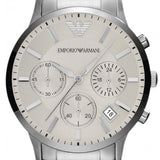 Emporio Armani Renato Chronograph Cream Dial Silver Steel Strap Watch For Men - AR2458 Buy Now By Emporio Armani
